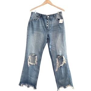NWT, Free People, Baggy, Light Wash Jeans, Size 30